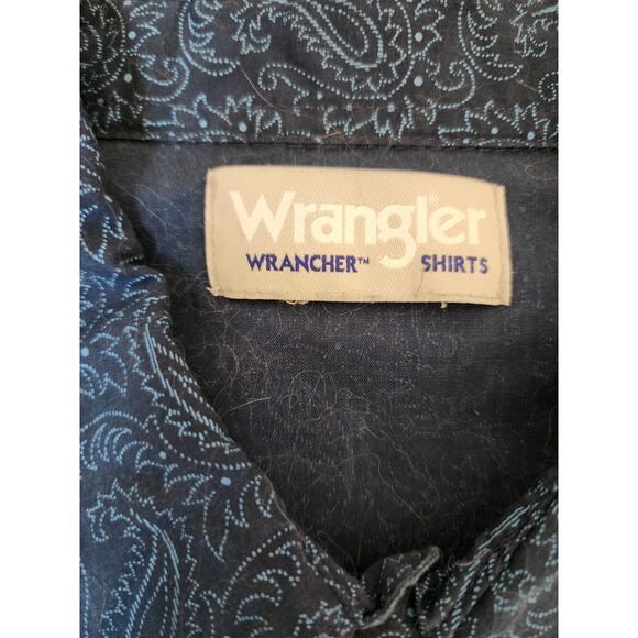 Wrangler Wrancher Western Paisley Print XL Men's Shirt XLarge Pearl Snaps - Picture 5 of 5